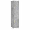 vidaXL Komoda, betono pilkos spalvos, 34,5x34x180cm, apdirbta mediena