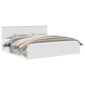 vidaXL Lovos rėmas Balta 200 x 200 cm Kietos pu&scaron;ies mediena