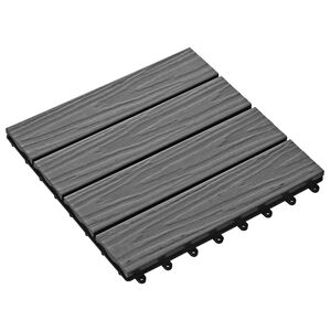 vidaXL Terasinė Plytelė 3D dizainas 11 vnt. Pilka 30 x 30 cm WPC