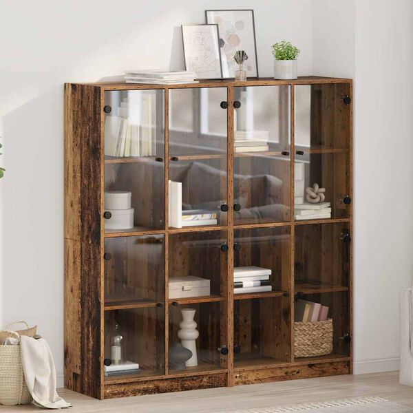 vidaXL Auk&scaron;tas spintelė 2 pcs Senovinis medis 68 x 37 x 142 cm