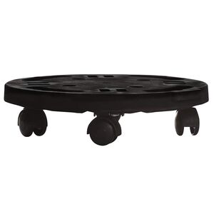 vidaXL Augalų padėklas su ratukais, juodas, 30cm skersmens, 170kg