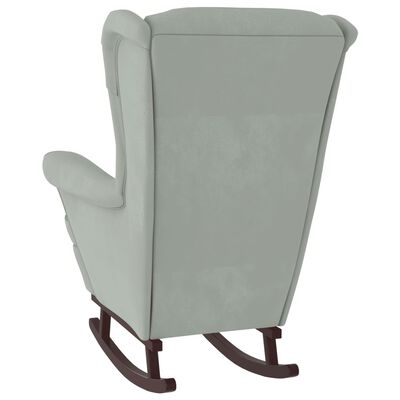 vidaXL Supamas krėslas su kaučiukmedžio kojomis, pilkas, aksomas