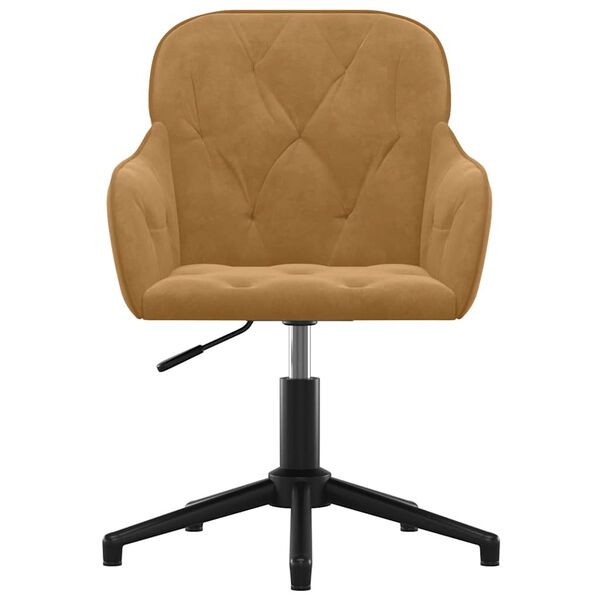 vidaXL Pasukama biuro kėdė, rudos spalvos, aksomas