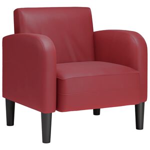 vidaXL Sofos kėdė su porankiais, vyno raudona, 54cm, dirbtinė oda