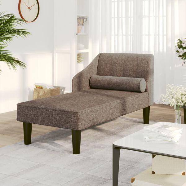 vidaXL Poilsio sofa su ilga pagalve, taupe spalvos, audinys