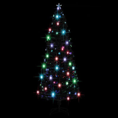 vidaXL Apšviesta Kalėdų eglutė su stovu, 240cm, optinis pluoštas