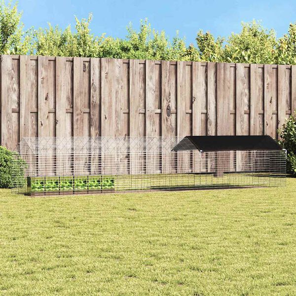 vidaXL Triu&scaron;ių narvas Sidabro 400 x 78 x 78 cm Cinkuota plienas