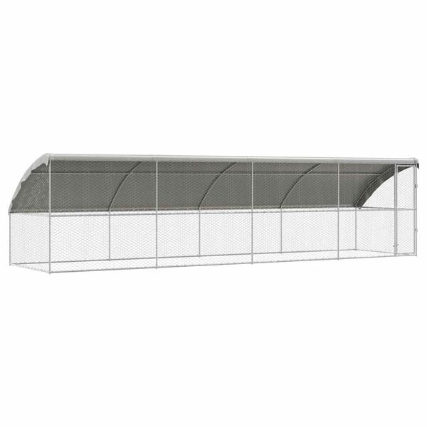 vidaXL &Scaron;unų narvas 4 pcs Sidabro 8 x 2 x 2 m Galvanizuotas plienas
