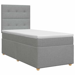 vidaXL Spyruoklinė lova su čiužiniu &Scaron;viesiai pilka 80 x 200 cm Audinys