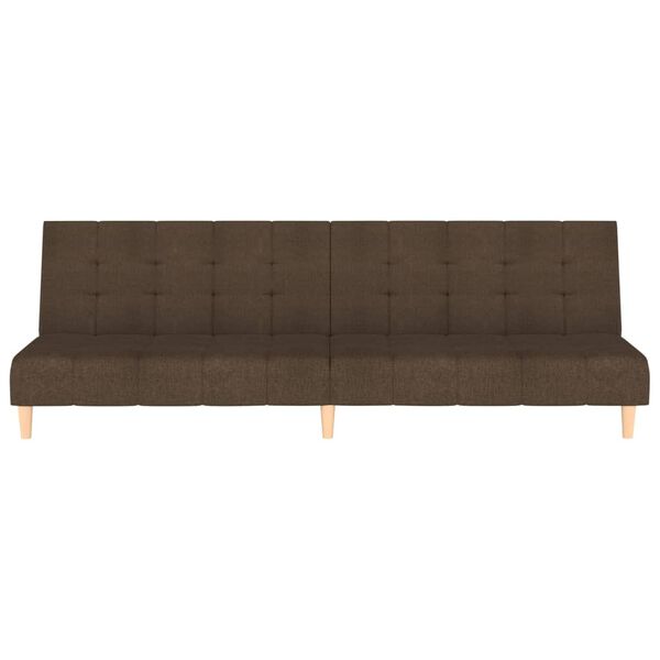 vidaXL Dvivietė sofa-lova, rudos spalvos, audinys