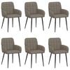 vidaXL Valgomojo kėdės 6 pcs Dirbtinė oda Pilka 57 x 50 x 85 cm