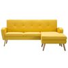 vidaXL L-formos sofa, geltona, 186x136x79 cm, audinio apmušalas