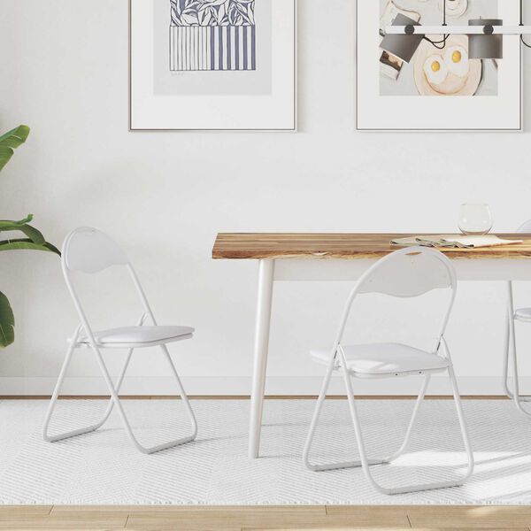 vidaXL Sulankstoma kėdė 2 pcs Balta ir pilka 48 x 43,5 x 81 cm