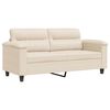 vidaXL Dvivietė sofa, smėlio spalvos, 140cm, mikropluo&scaron;to audinys
