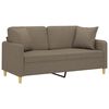 vidaXL Dvivietė sofa su pagalvėmis, taupe, 140cm, audinys