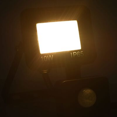 vidaXL LED prožektorius su jutikliu, šiltos baltos spalvos, 10W