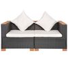 vidaXL Sodo sofa, juoda, poliratanas