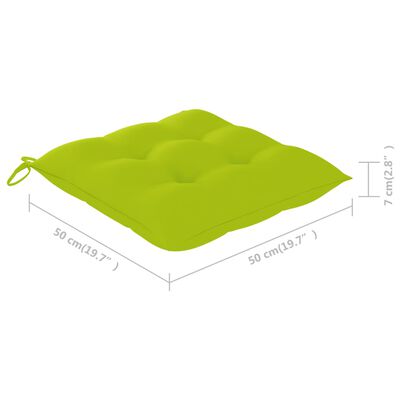 vidaXL Sodo kėdės su žaliomis pagalvėlėmis, 6vnt., tikmedžio masyvas