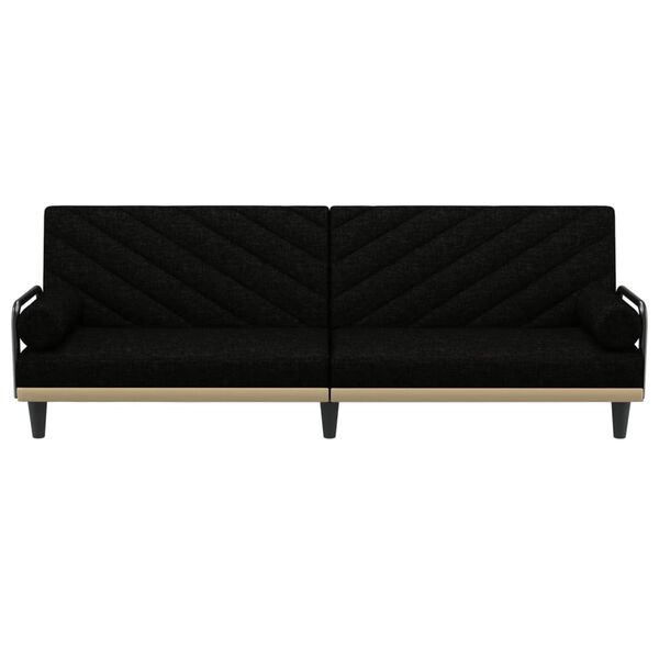 vidaXL Sofa-lova su porankiais, juodos spalvos, audinys