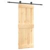 vidaXL Slankios durys Natūrali ir juoda 80 x 210 cm