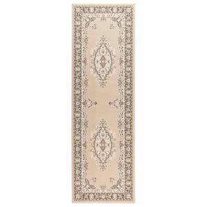 vidaXL Bėgimo kilimėlis FLORNES Austas Ekru ra&scaron;tas 67 x 150 cm PP 7 mm