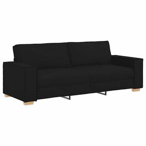 vidaXL Trivietė sofa, juoda, 180 cm, audinys