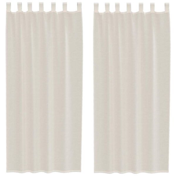 vidaXL Voile užuolaidos su viršutine dalimi, 2vnt., kreminės spalvos