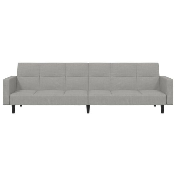 vidaXL Dvivietė sofa-lova, &scaron;viesiai pilkos spalvos, mikropluo&scaron;tas