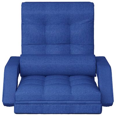 vidaXL Čiužinukas-kėdė su miegojimo funkcija, mėlynos spalvos, audinys