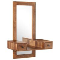 vidaXL Kosmetinis veidrodis su 2 stalčiais, dalbergijos masyvas