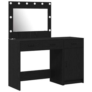 vidaXL Makiažo stalas 2 vnt. Juoda 40 x 41 x 75 cm Apdirbta mediena