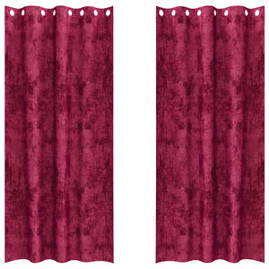 vidaXL Aksominio tipo užuolaidos 2 pcs Vyno raudonumo 225 x 140 cm