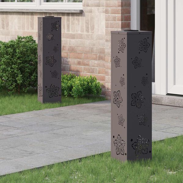 vidaXL Saulės LED &scaron;aligatvio &scaron;viesa 2 pcs Juoda