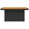 vidaXL Sodo stalas, juodas, 90x55x71cm, poliratanas/akacijos mediena