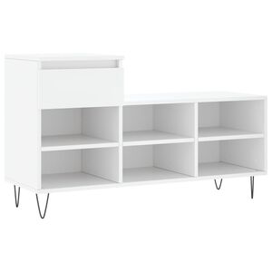 vidaXL Spintelė batams, baltos spalvos, 102x36x60cm, apdirbta mediena