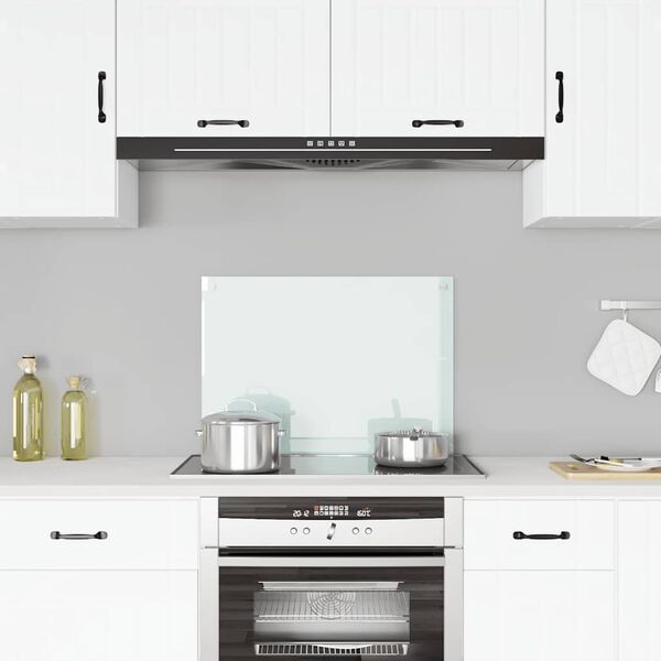 vidaXL Virtuvės sienelė, pieno spalvos, 70x50cm, grūdintas stiklas