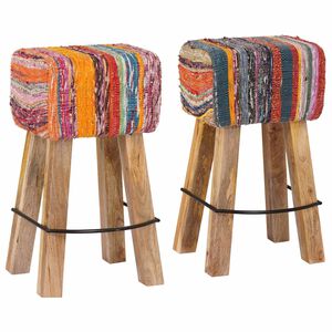 vidaXL Baro kėdė 2 vnt. Įvairiaspalvis 44 x 33 x 74 cm Tikra oda