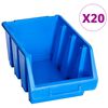 vidaXL Sudedamos sandėliavimo dėžės, 20vnt., mėlynos, plastikas
