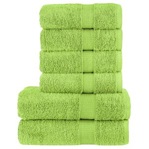 vidaXL Rank&scaron;luosčių rinkinys SOLUND, 6vnt., obuolio žali, 600g/m&sup2;