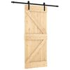 vidaXL Slankios durys Natūrali ir juoda 85 x 210 cm