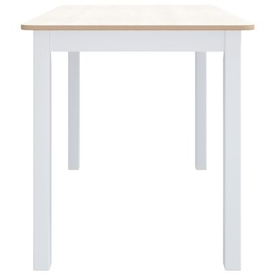 vidaXL Valg. stalas, bal. ir rud. sp., 114x71x75cm, kaučiuk. med. mas.