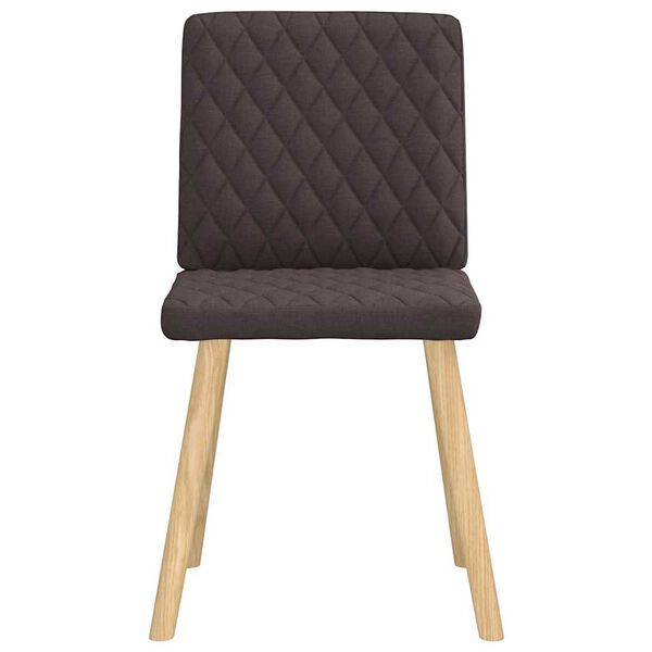 vidaXL Valgomojo kėdės, 4vnt., tamsiai rudos spalvos, audinys