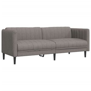 vidaXL Trivietė sofa, taupe spalvos, audinys