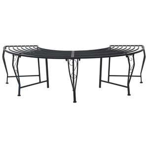 vidaXL Medžio suolelis 4-Vietų skaičius 160 x 80 x 44 cm Plienas Juoda