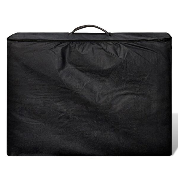 vidaXL Sulankstomas masažo stalas, juodas, 2 zonų, su aliuminio rėmu