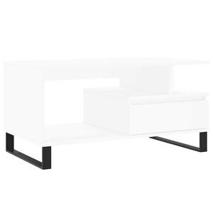 vidaXL Kavos staliukas, baltos spalvos, 90x49x45cm, apdirbta mediena