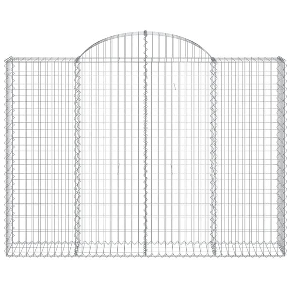 vidaXL Išlenkti gabiono krepšiai, 7vnt., 200x30x140/160cm, geležis