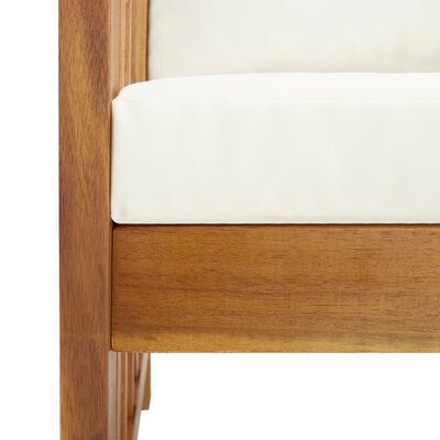 vidaXL Sodo suoliukas su pagalvėmis, 119cm, akacijos medienos masyvas