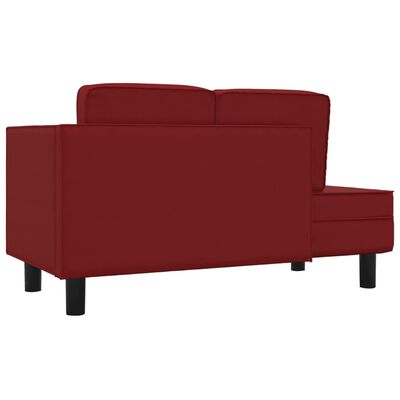 vidaXL Poilsio sofa su pagalvėmis ir ilga pagalve, vyno, dirbtinė oda