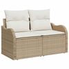 vidaXL Sodo sofa su pagalve Smėlio 121 x 62 x 69cm poliratanas
